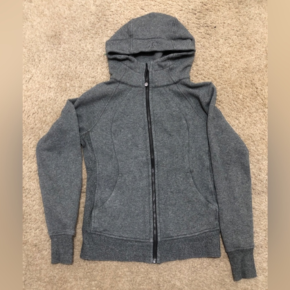 lululemon athletica Women's Dark Gray Full-Zip Hooded Bomber Jacket Size 6